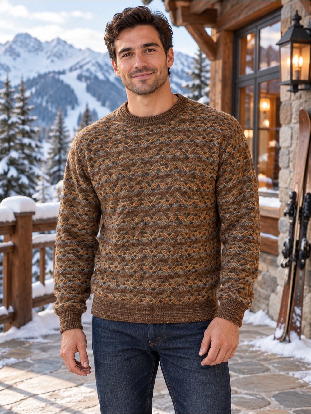 Vintage Tricots St Raphael Men’s Sweater Heavy Virgin Wool Brown Size Large